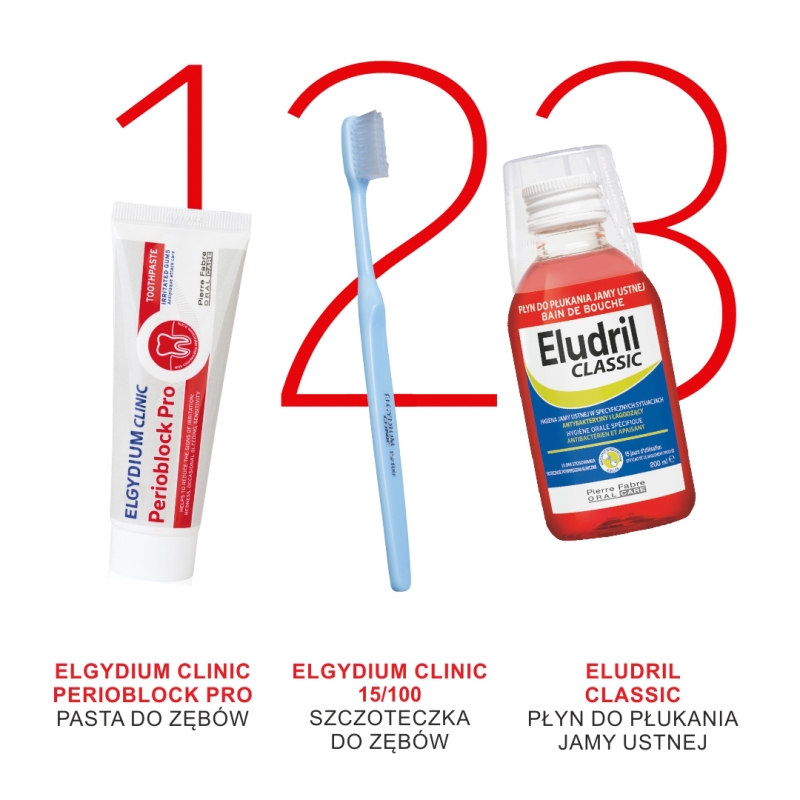 Elgydium Clinic Perioblock Pro, pasta do zębów zmniejszająca podrażnienia, 50 ml