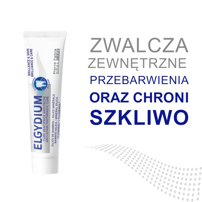 Elgydium Brilliance & Care , pasta do zębów pomagająca usunąć przebarwienia, 30 ml