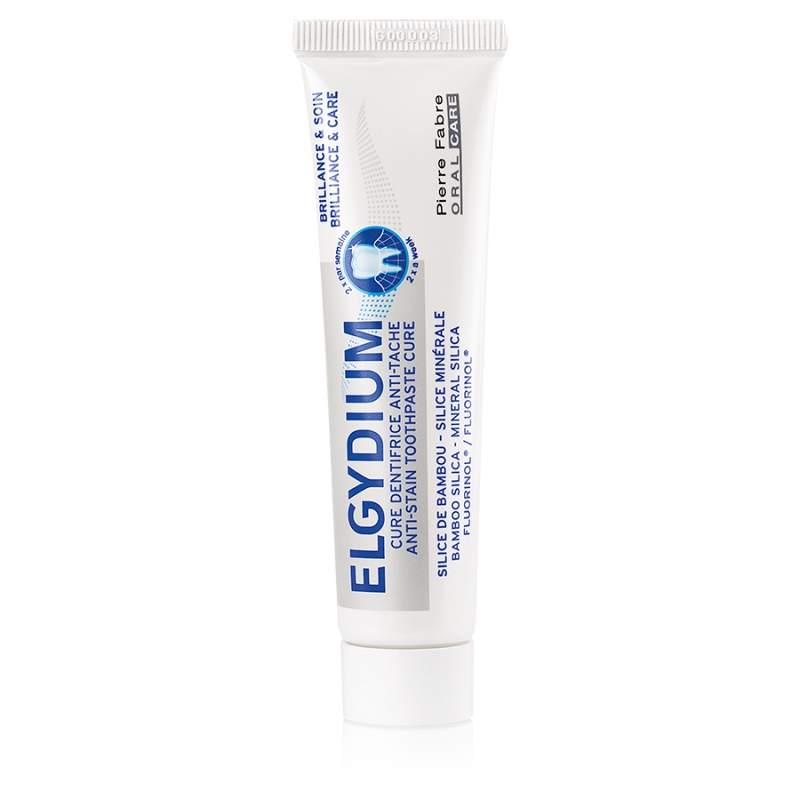Elgydium Brilliance & Care , pasta do zębów pomagająca usunąć przebarwienia, 30 ml