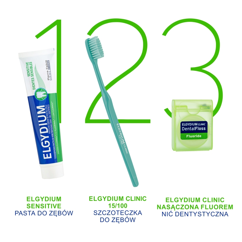 Elgydium Clinic, miętowa nić dentystyczna z fluorem, 35 m