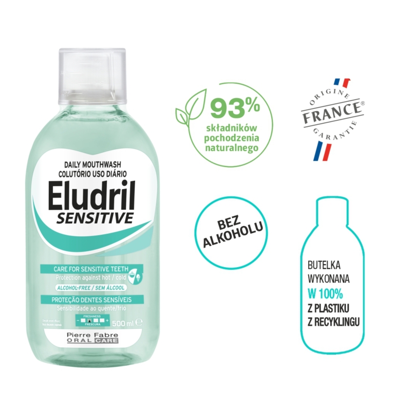 Eludril Sensitive, płyn do płukania jamy ustnej, 500 ml