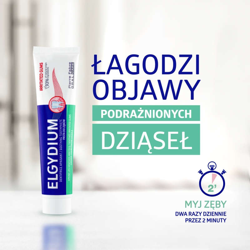 Elgydium, pasta do zębów na podrażnione dziąsła, 75 ml