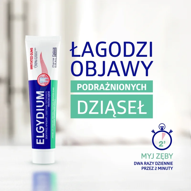 Elgydium, pasta do zębów na podrażnione dziąsła, 75 ml
