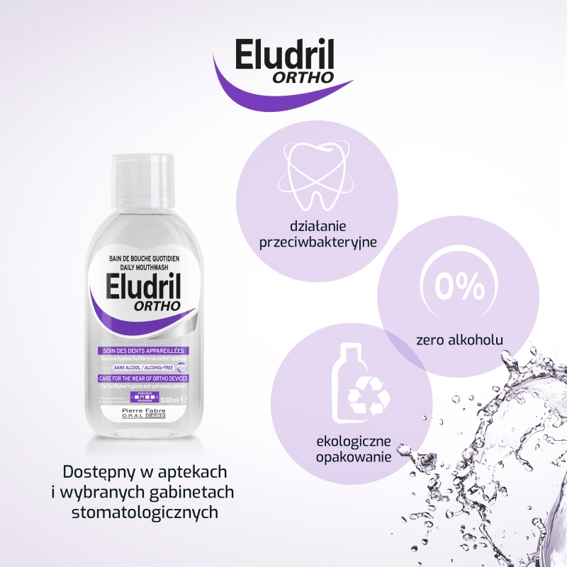 Eludril Ortho, płyn do płukania jamy ustnej, 500 ml