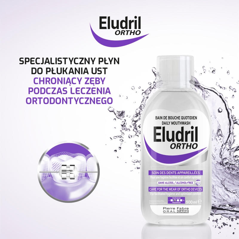 Eludril Ortho, płyn do płukania jamy ustnej, 500 ml