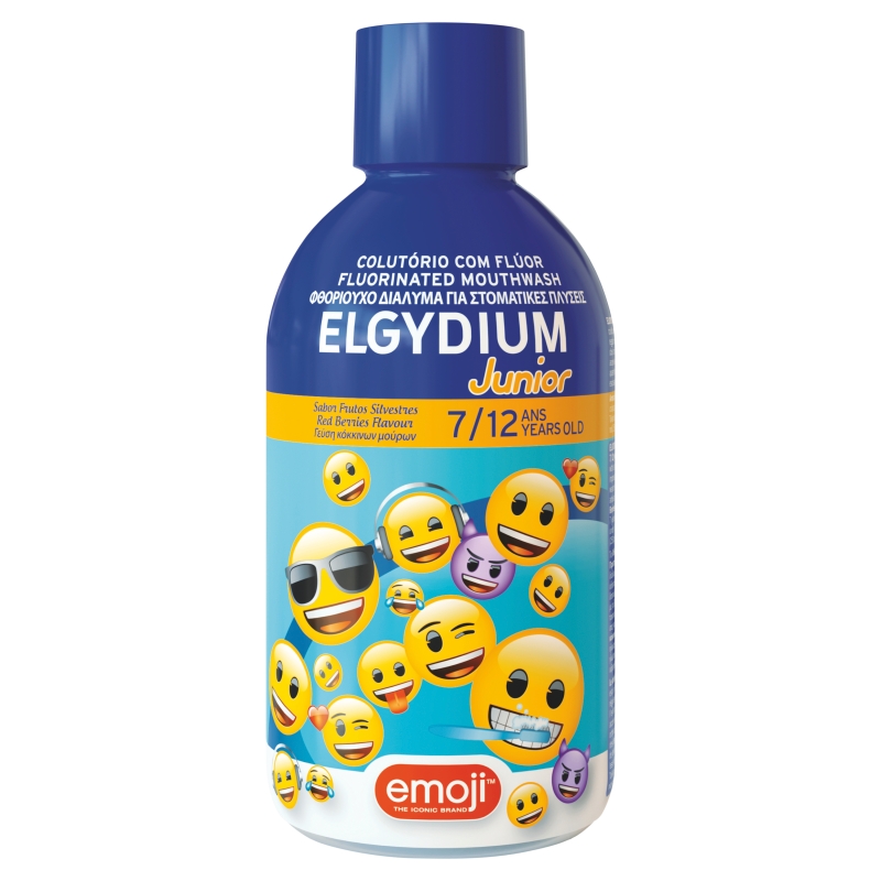 Elgydium Emoji Junior, płyn do płukania jamy ustnej dla dzieci, 500 ml