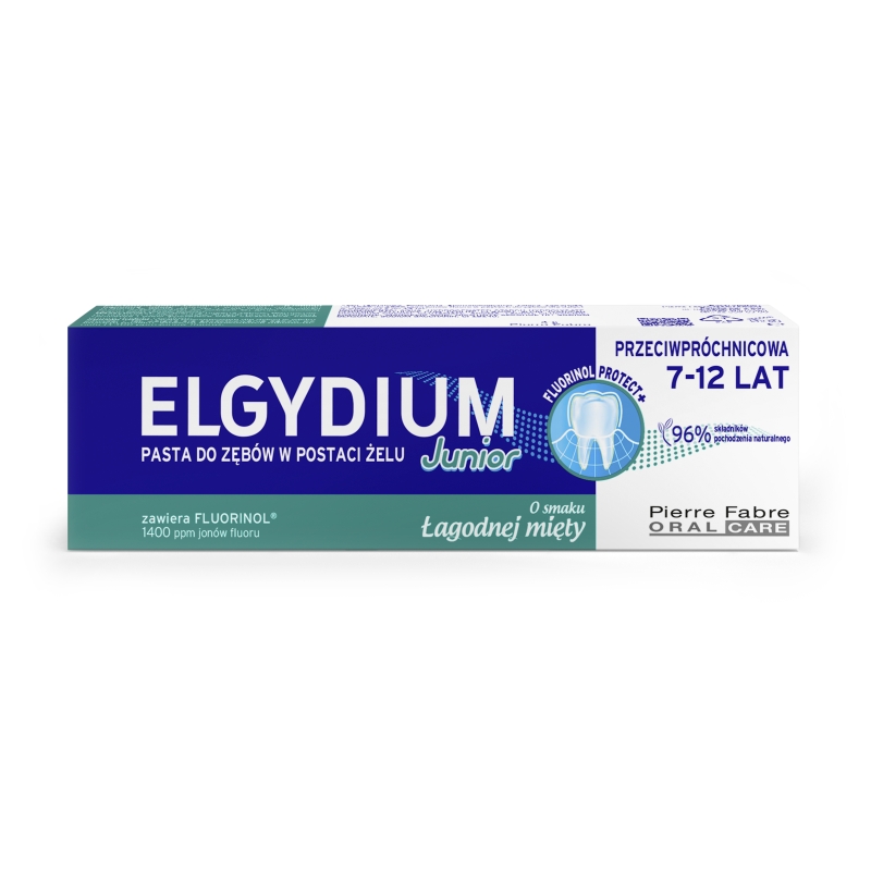ELGYDIUM Junior łagodna mięta pasta do zębów dla dzieci 7-12 lat