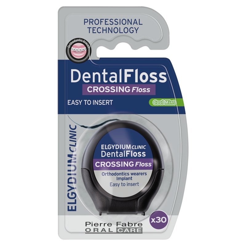 Elgydium Clinic DentalFloss Crossing nić dentystyczna do aparatów ortodontycznych i implantów