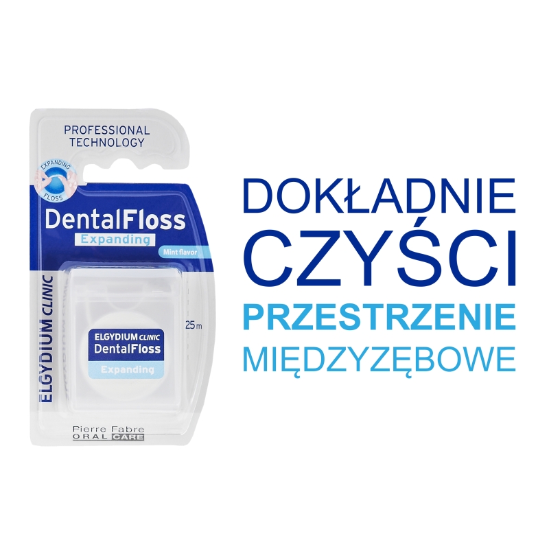Elgydium, nić dentystyczna pęczniejąca, 25 m