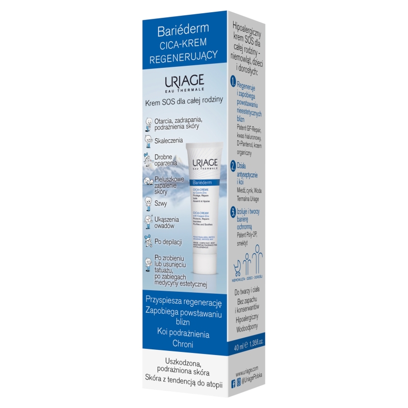 URIAGE Bariederm Cica, krem regenerujący, 40 ml