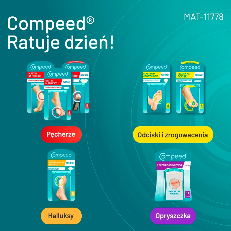 COMPEED Plastry na pęcherze na piętach, rozmiar średni, 5 szt.