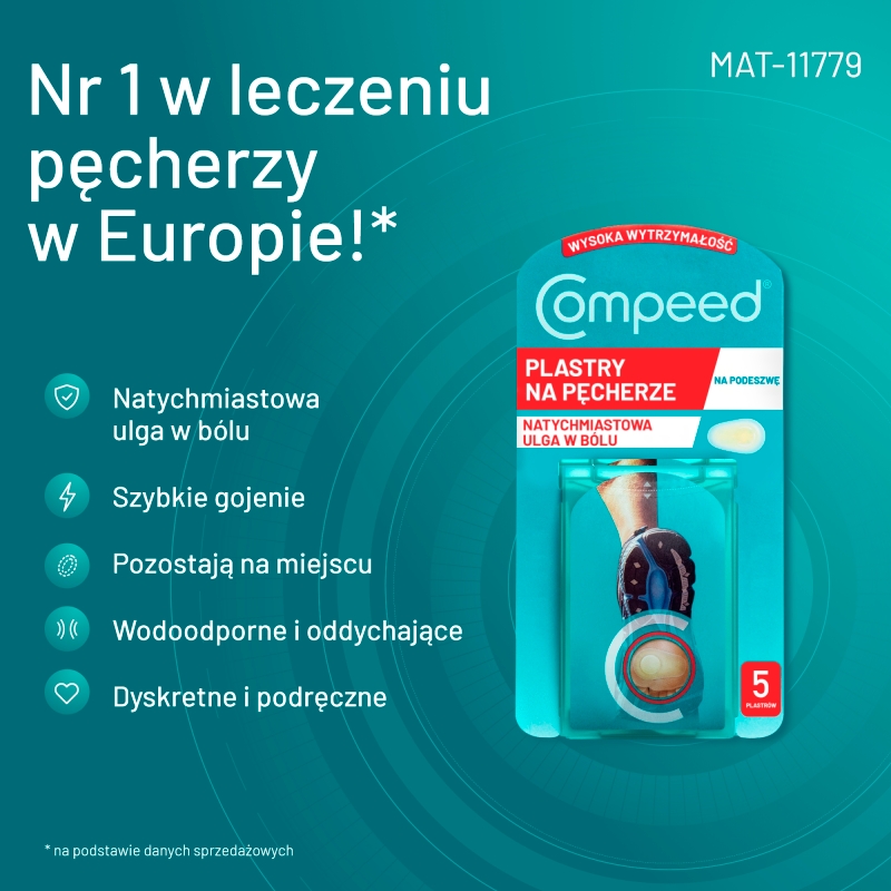 COMPEED Plastry Sportowe , na pęcherze, 5 szt.