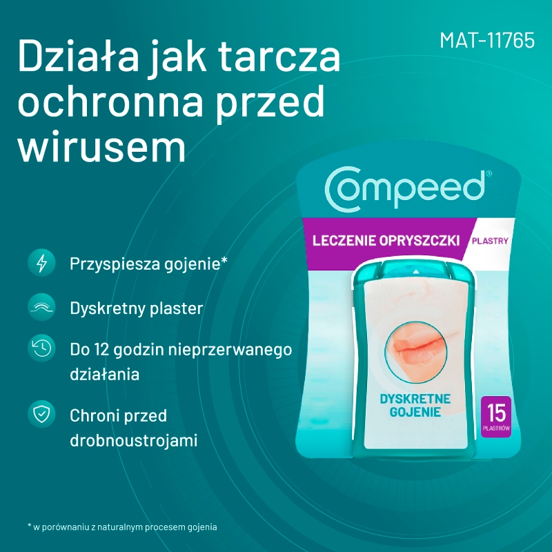 Compeed Dyskretny Plaster Leczniczy, na opryszczkę, 15 szt.