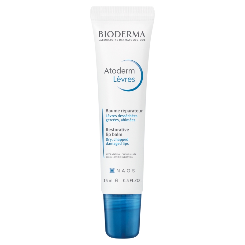 Bioderma Atoderm Lip Balm, odżywiający, naprawiający uszkodzone usta, 15 ml