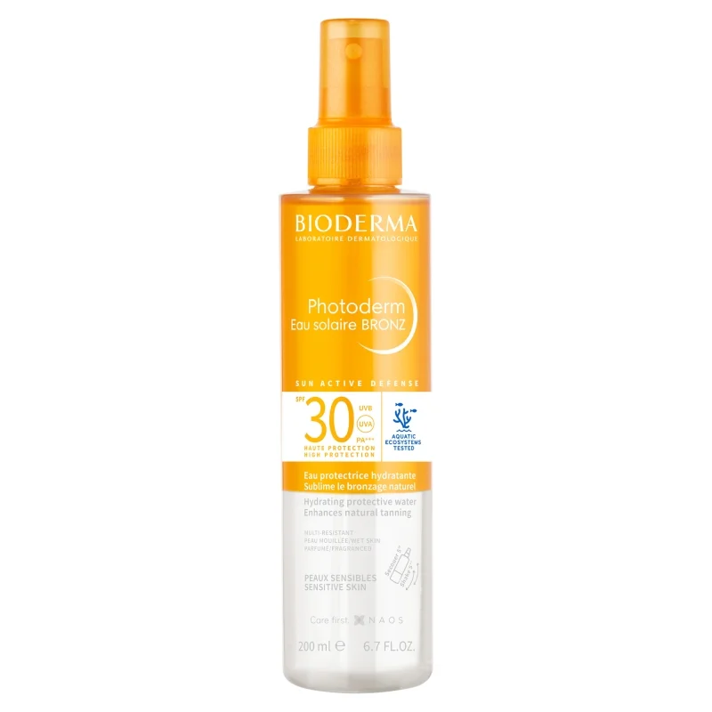 Bioderma Photoderm Eau Solaire Bronz, dwufazowa woda, SPF 30,