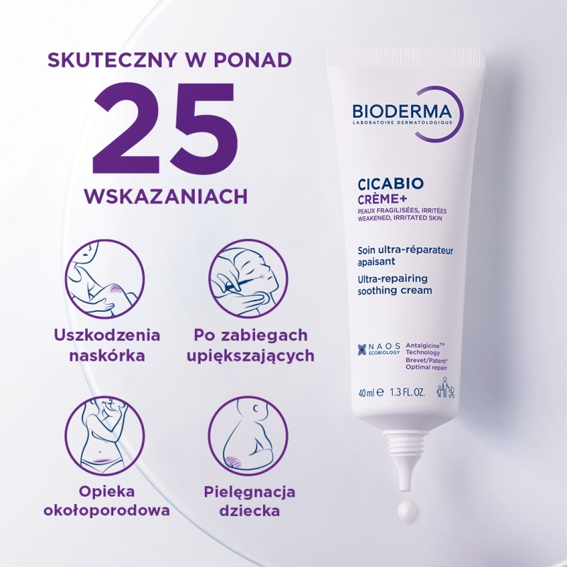 Bioderma Cicabio Creme+, krem do ciała, 40 ml