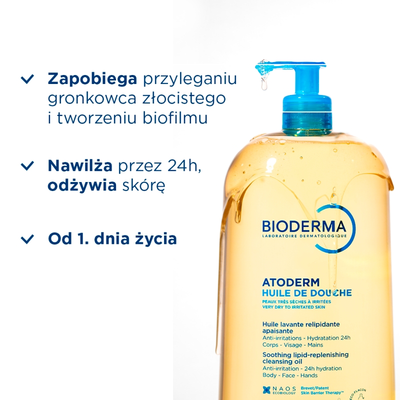 Bioderma Atoderm Huile De Douche, olejek do kąpieli, 1 litr