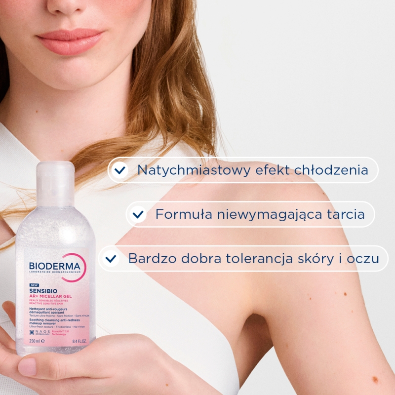 Bioderma Sensibio AR+ Micellar Gel, żel micelarny, 250 ml