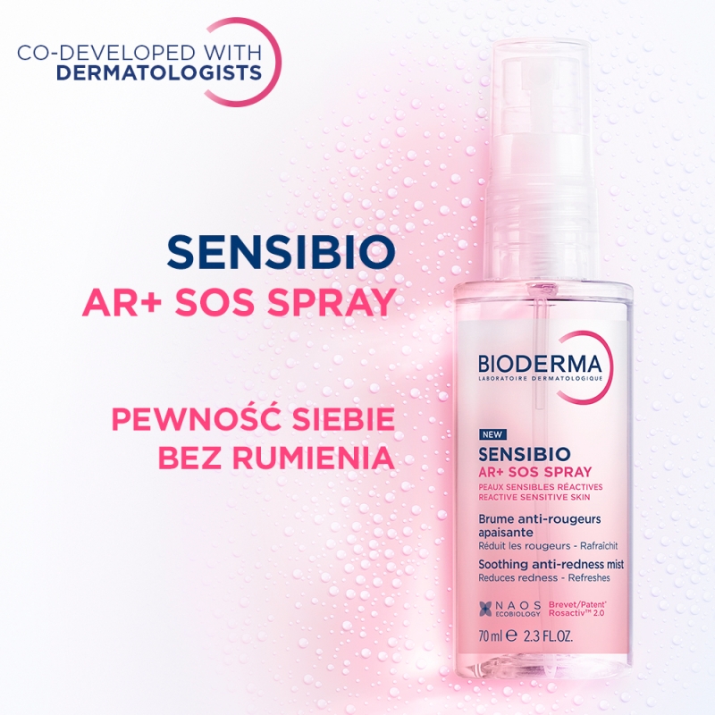 Bioderma Sensibio AR+ Sos Spray, łagodząca mgiełka przeciw zaczerwienieniom, 70 ml