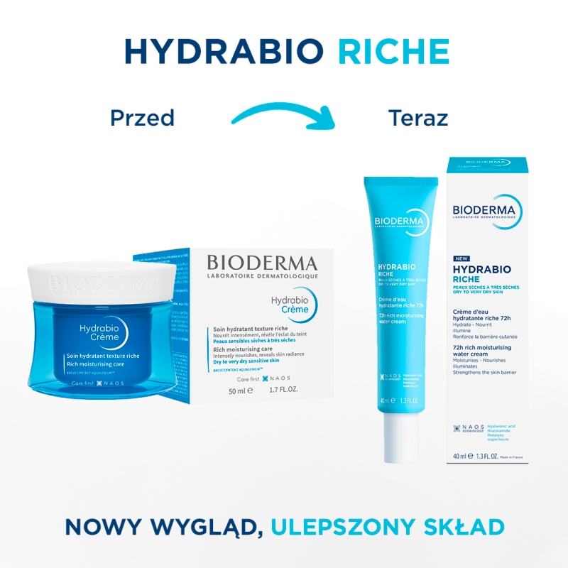 Bioderma Hydrabio Riche, bogaty krem nawilżający, 40 ml