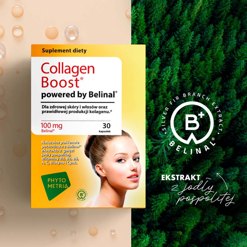 Collagen Boost, kapsułki ze składnikami wspomagającymi zdrowy wygląd skóry i paznokci, 30 szt.
