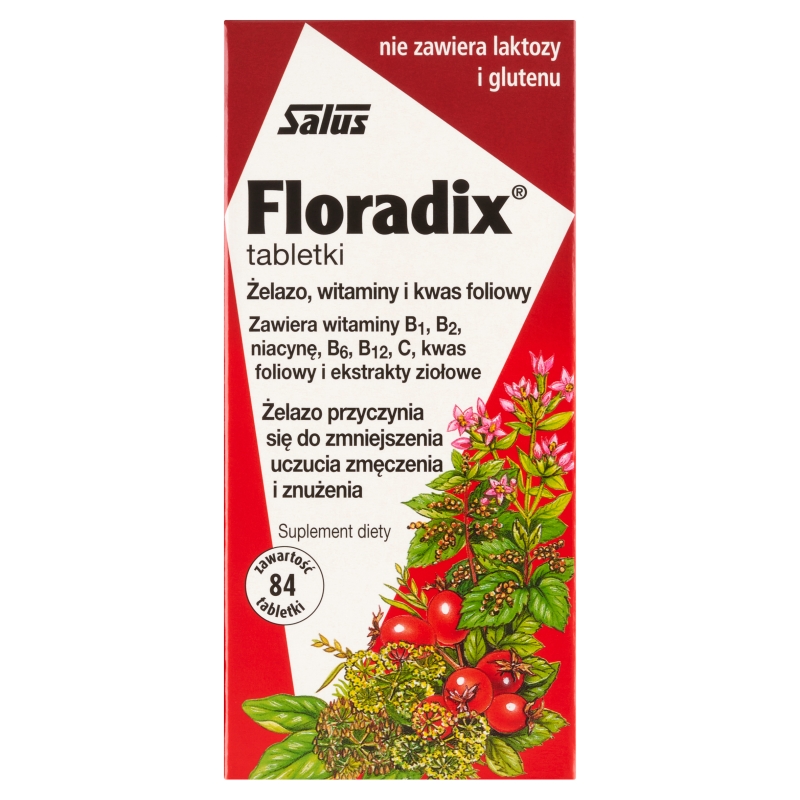 Floradix tabletki z żelazem i kwasem foliowym, 84 szt.