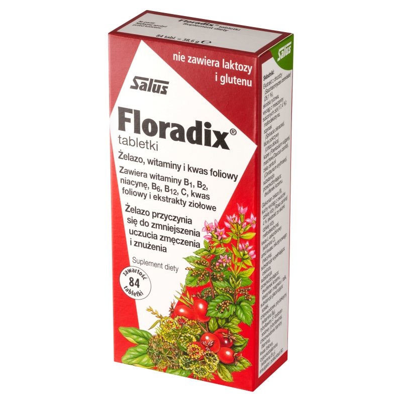 Floradix, tabletki z żelazem i kwasem foliowym, 84 szt.