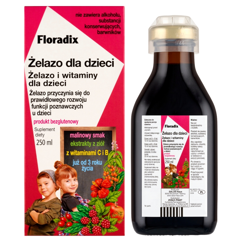 Floradix Żelazo dla dzieci, 250 ml