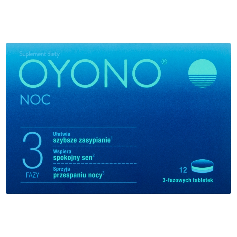 Oyono Noc , tabletki ze składnikami poprawiającymi komfort snu, 12 szt.
