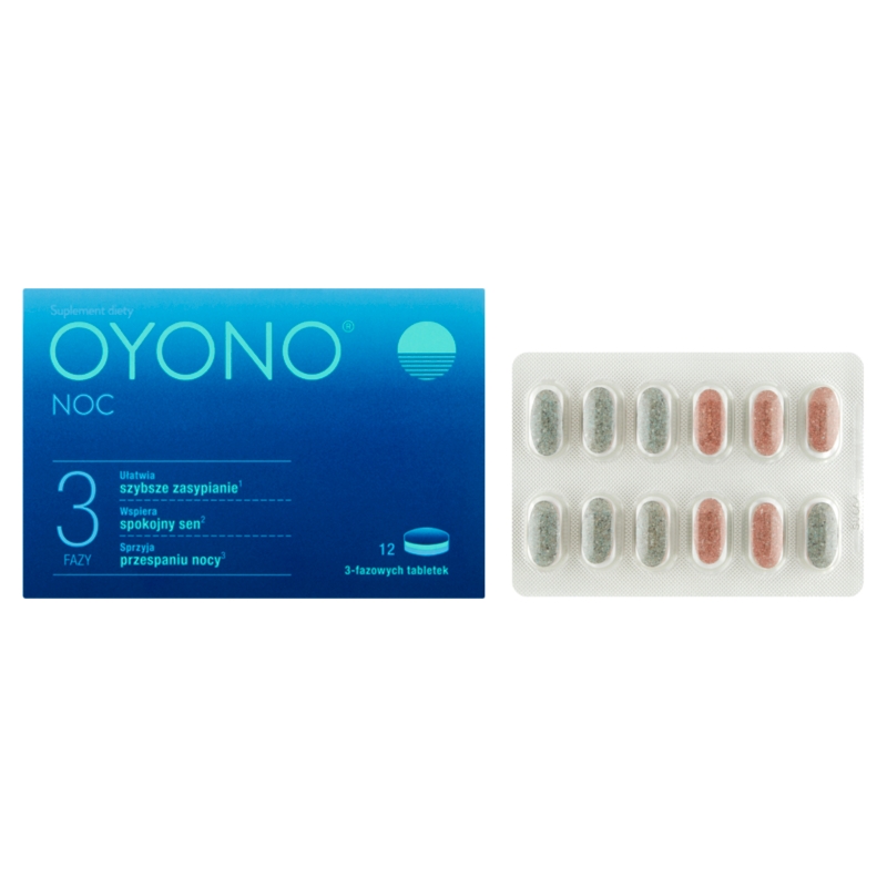 Oyono Noc , tabletki ze składnikami poprawiającymi komfort snu, 12 szt.
