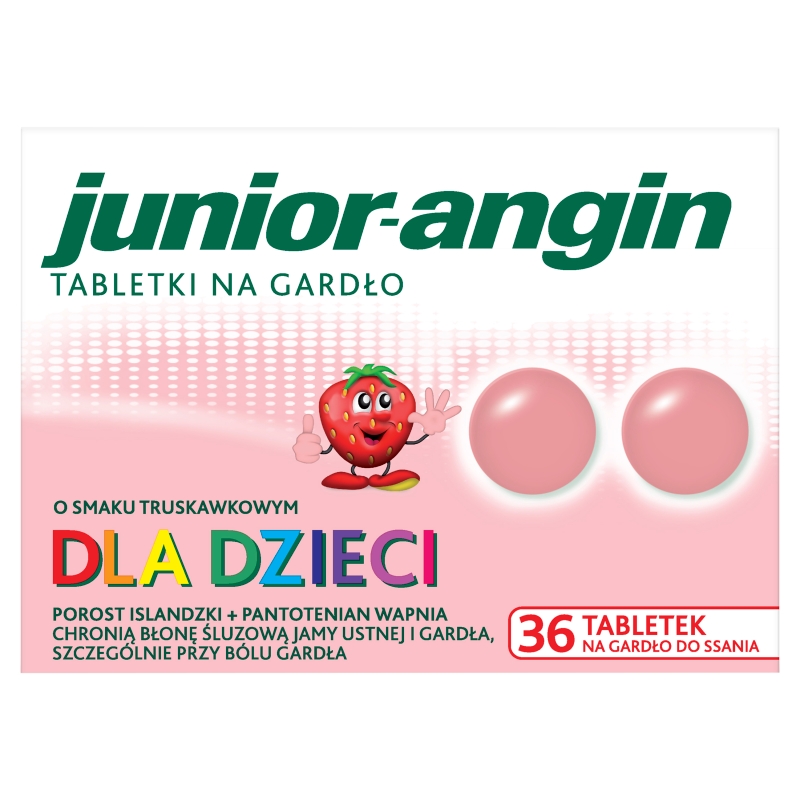 Junior-angin, tabletki do ssania dla dzieci na ból gardła, 36 szt.