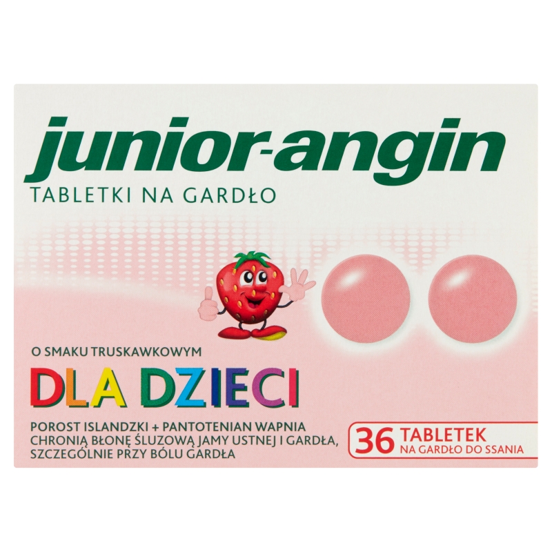 Junior-angin, tabletki do ssania dla dzieci na ból gardła, 36 szt. KRÓTKA DATA 31.07.2026