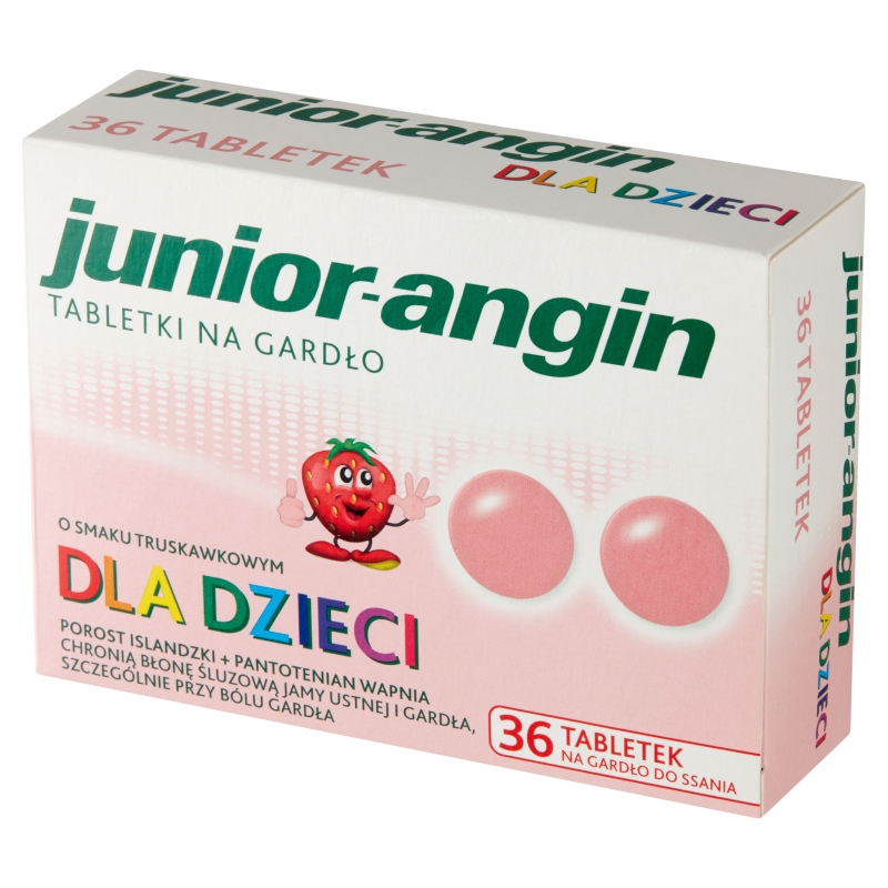 Junior-angin, tabletki do ssania dla dzieci na ból gardła, 36 szt.