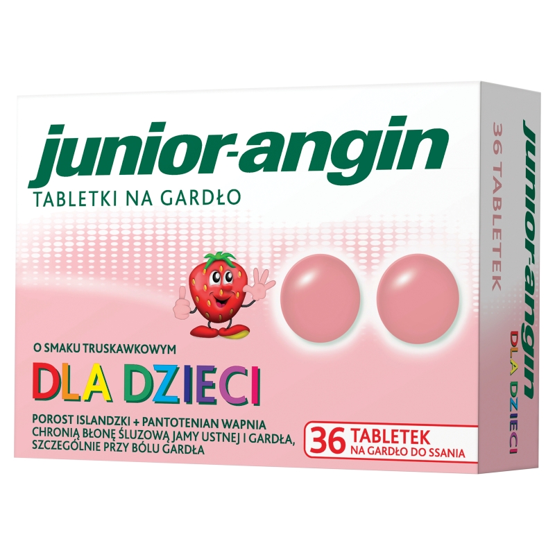 Junior-angin, tabletki do ssania dla dzieci na ból gardła, 36 szt.