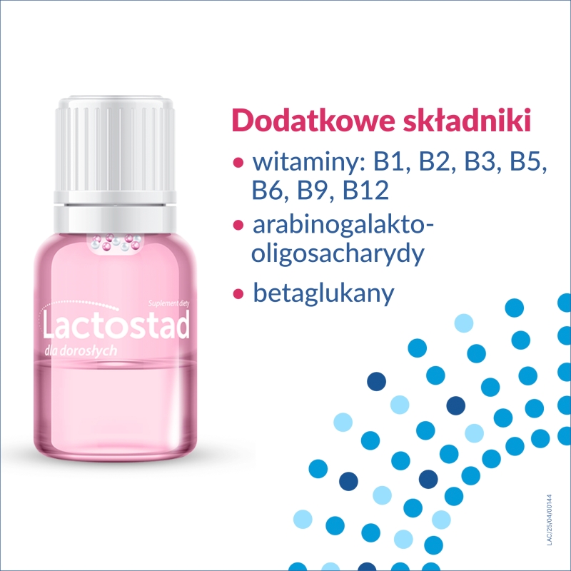 Lactostad dla dorosłych, płyn na przywrócenie i utrzymanie prawidłowej flory bakteryjnej, 7 ampułek x 7 ml