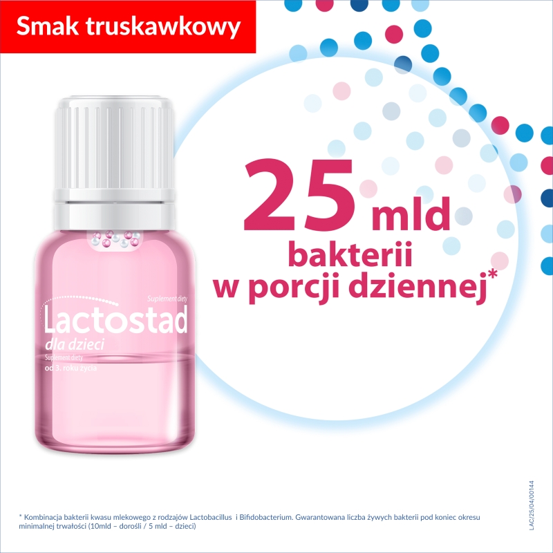 Lactostad dla dzieci , płyn na przywrócenie i utrzymanie prawidłowej flory bakteryjnej, 5 ampułek x 7 ml