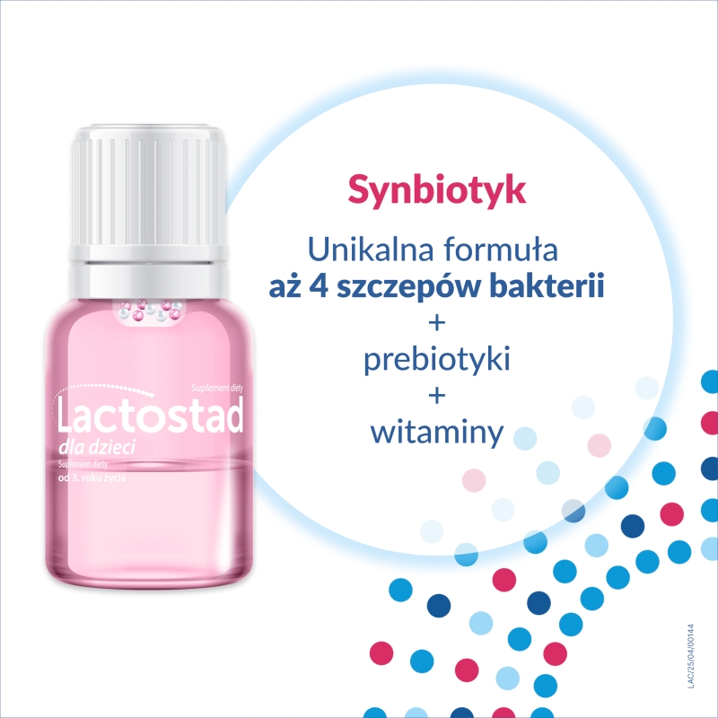 Lactostad dla dzieci , płyn na przywrócenie i utrzymanie prawidłowej flory bakteryjnej, 5 ampułek x 7 ml