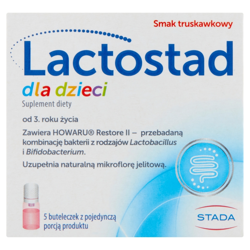 Lactostad dla dzieci , płyn na przywrócenie i utrzymanie prawidłowej flory bakteryjnej, 5 ampułek x 7 ml