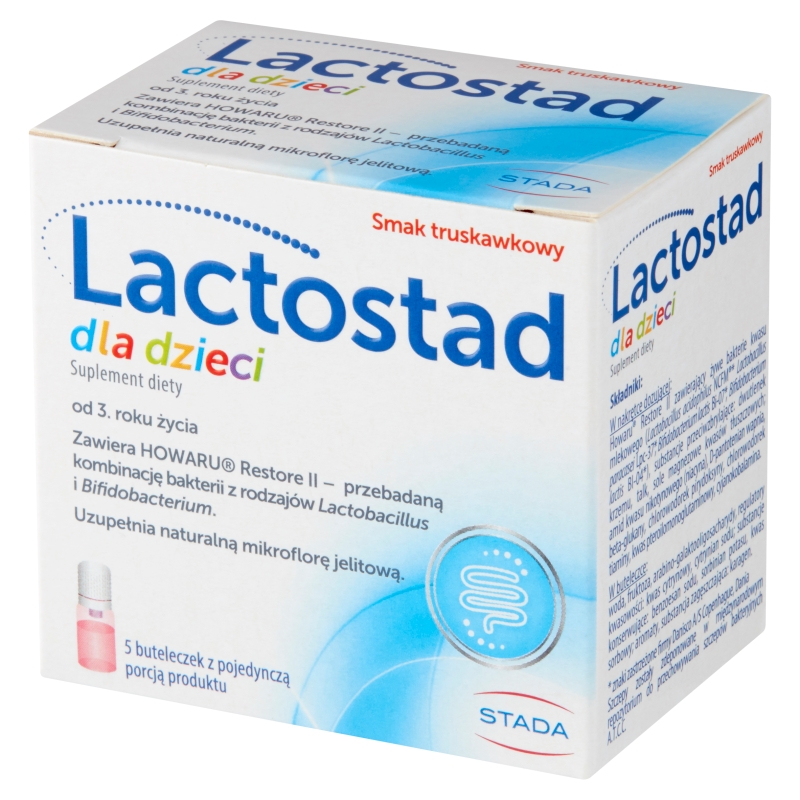 Lactostad dla dzieci , płyn na przywrócenie i utrzymanie prawidłowej flory bakteryjnej, 5 ampułek x 7 ml