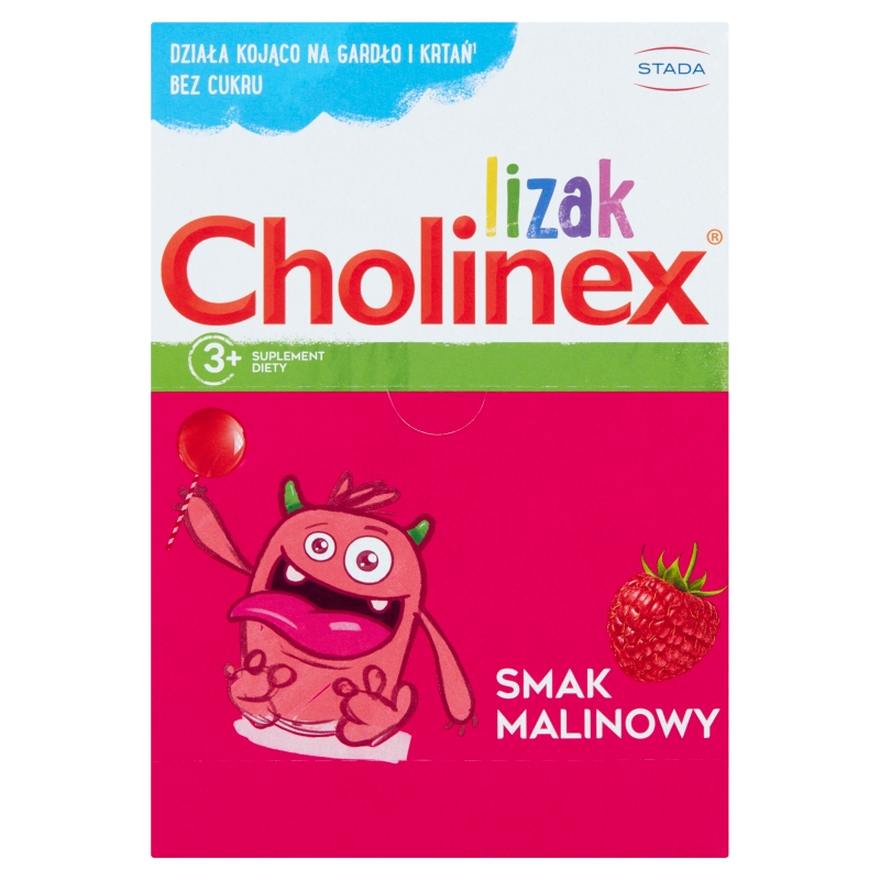 Lizak Cholinex, o smaku malinowym dla dzieci, 1 szt.