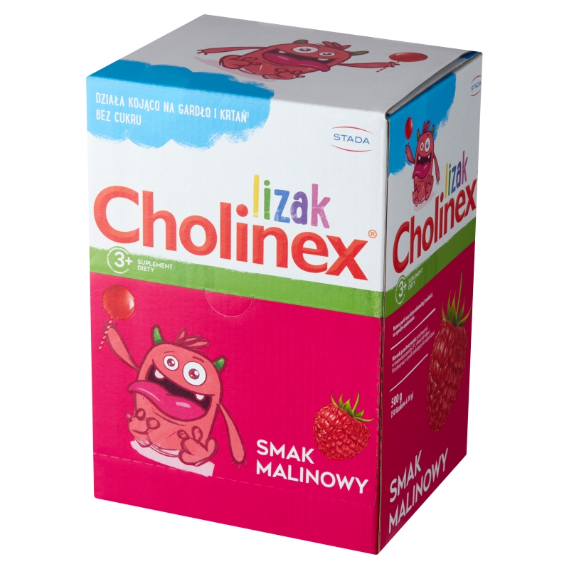 Lizak Cholinex, o smaku malinowym dla dzieci, 1 szt.
