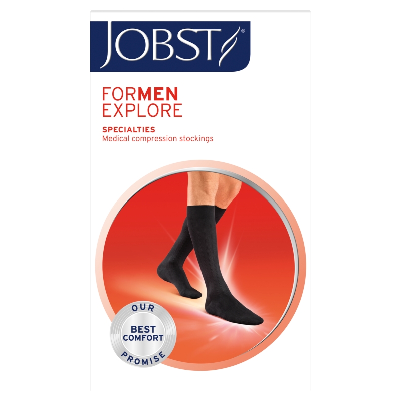 JOBST ForMen Explore podkolanówki uciskowe dla mężczyzn CCL1 grantowe, rozmiar 2, 1 para