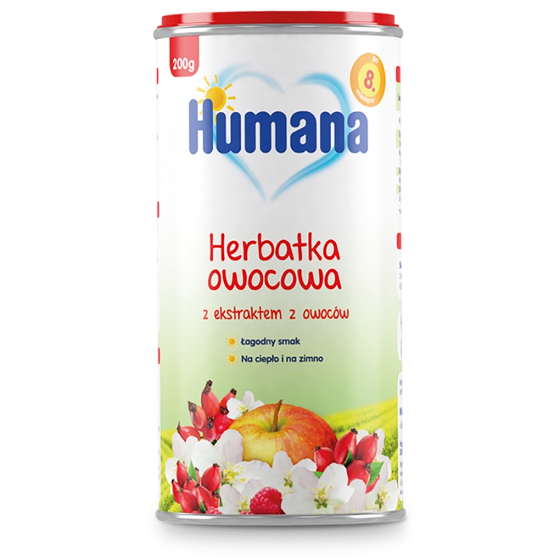Humana Herbatka Owocowa z ekstraktem z owoców po 8 miesiącu, 200 g