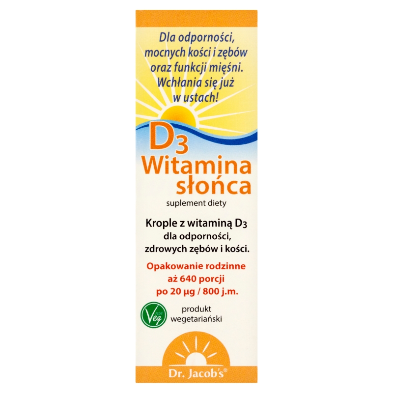 Dr. Jacob’s Witamina Słońca D3 , krople w butelce, 20 ml