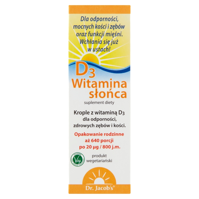 Dr. Jacob’s Witamina Słońca D3 krople w butelce, 20 ml