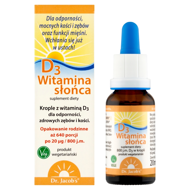 Dr. Jacob’s Witamina Słońca D3 , krople w butelce, 20 ml