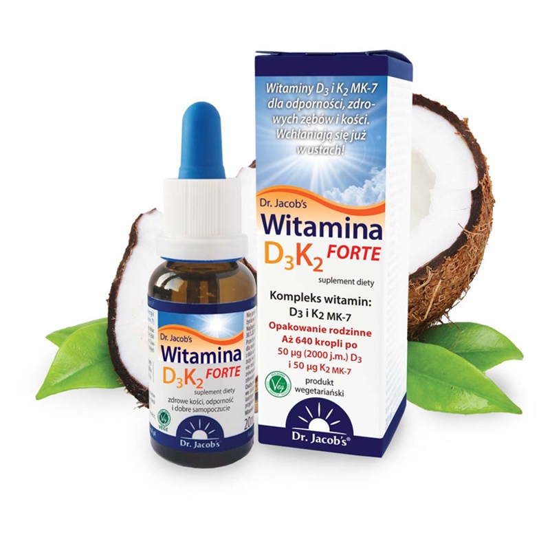 Dr. Jacob’s Witamina D3 K2 FORTE , krople w butelce, 20 ml