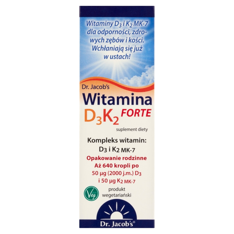 Dr. Jacob’s Witamina D3 K2 FORTE  krople w butelce, 20 ml