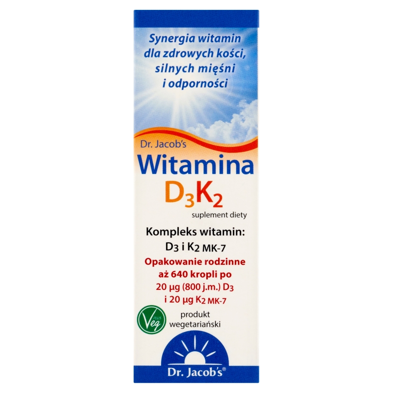 Dr. Jacob's Witamina D3K2, krople w butelce, 20 ml