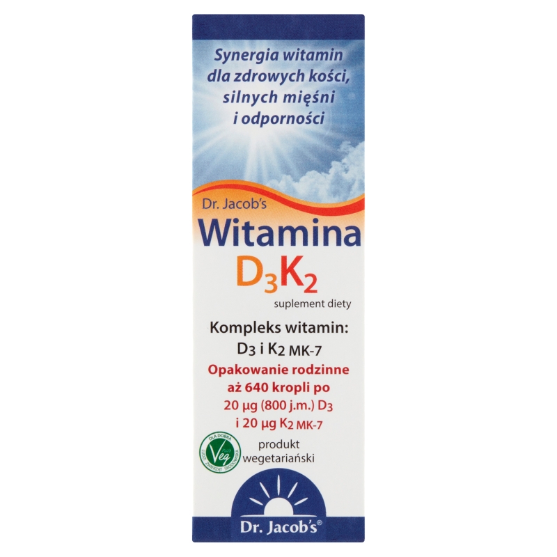 Dr. Jacob's Witamina D3K2, krople w butelce, 20 ml